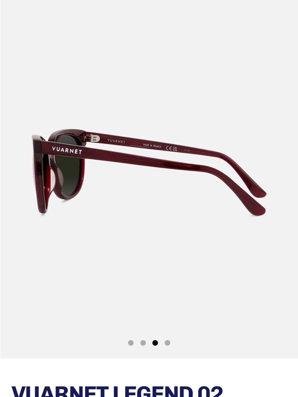 Vuarnet Legend 02 Women's Burgundy Frame Sunglasses with Greylynx Lenses..